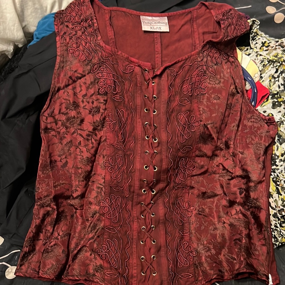 Holy Clothing Breanna Burgundy Wine XL/1X